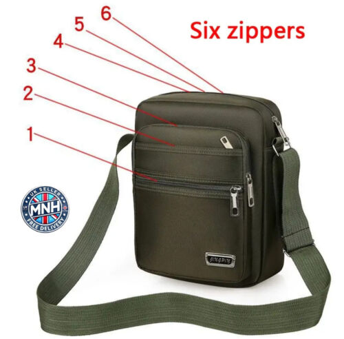 Mens Multifunctional Multi-Zipper Crossbody Shoulder Bag UK Stock free delivery - Picture 13 of 13