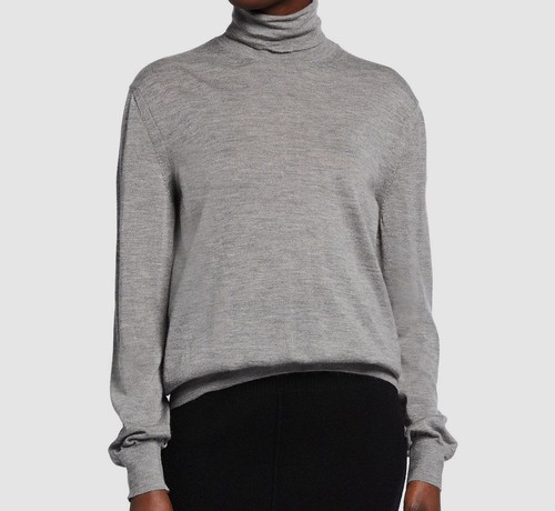 $1450 Designer The Row Women's Gray Cashmere Turtleneck Sweater Size XS