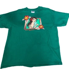 Vintage 90’s Island Surf Girl Shirt  Hawaii Hook Ups Skateboard T Shirt L