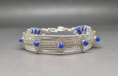 Hand made Wire Wrapped Silver Plated Bracelet