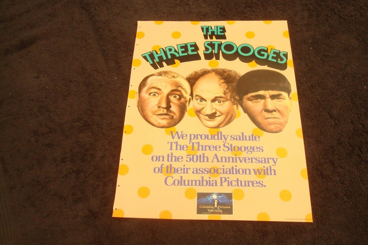 THE THREE STOOGES 50th Anniversary 1984 ad Moe Howard, Larry Fine
