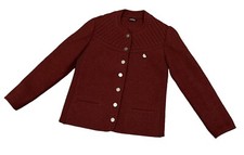 Giesswein Tirol Women's 100% Wool Coat Jacket Burgundy Sz. 42 Metal Buttons