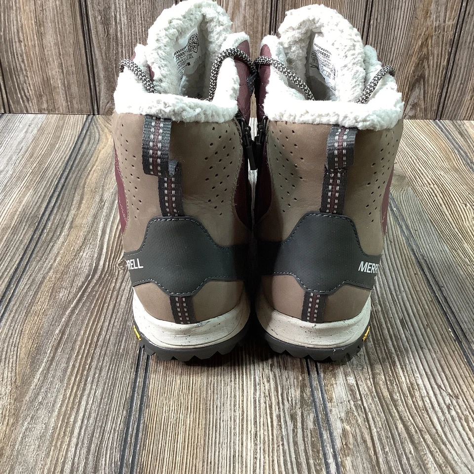 Merrell 女式 Antora 防水运动鞋 徒步雪地靴 栗色 J066930 7.5 美国 — 第 3/4 张图片