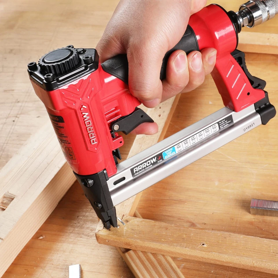 Arrow Pneumatic Staple Gun Oil-Free Upholstery Stapler 1/4" 3/8 1/2" T50 Staples - Image 3 of 4