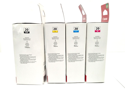 Genuine Canon Pixma GI-20 Ink Set CMYB For G5020 G6020 G7020