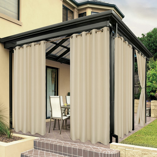 Waterproof Outdoor Curtains for Patio, Premium Thick Privacy Weatherproof Gromme