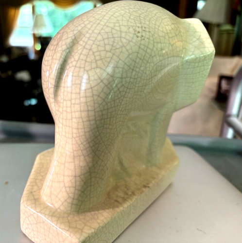 ICONIC BELGIAN CRACKLEWARE ELEPHANT ...Art Deco 6" x 6" WONDER-PIECE - Picture 2 of 7