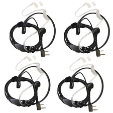 4-Pack HQRP Headset PTT Throat Mic for Kenwood Protalk XLS FreeTalk XLS Radio