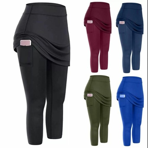 Women Pocket Skirted Leggings High 