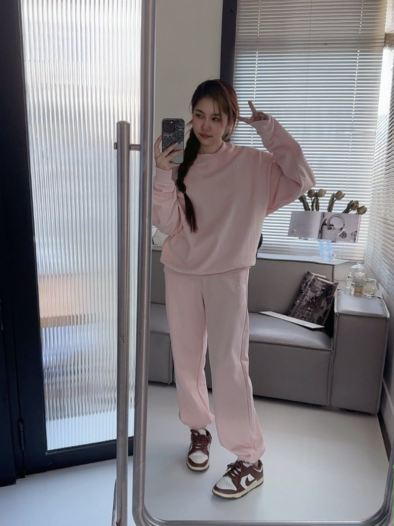 AIo Yoga Sport Set Accolade Crew Neck Pullover+Sweatpant Suit Women Classic Wear