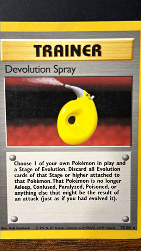 Pokémon TCG Devolution Spray Base Set 72/102 Regular Uncommon Eng 1999 WOTC