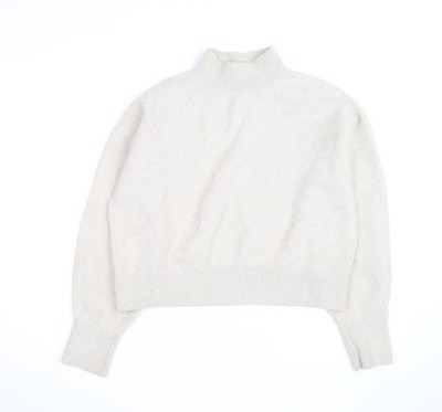 & Other Stories Damen Pullover Beige Stehkragen Wollmischung Größe M