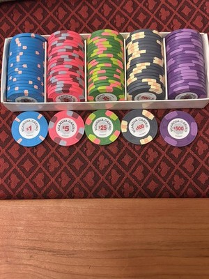 Vintage Paulson T&C Scandia Casino Poker Set Lot of 100 Chips 1990 s Rare HTF