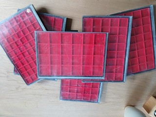 6 Stck. Münztableaus Kunststoff Gebraucht für verschiedene Münzgrößen