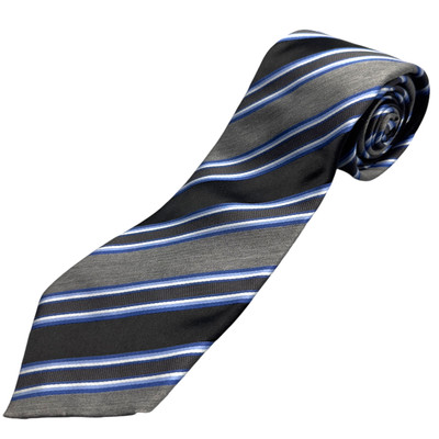 Ascot 100% Silk Dress Tie Made in Italy Bold Abstract Stripe Pattern 60'' 3.75''