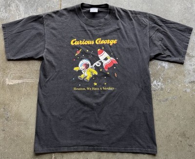 Vintage Curious George 90s Houston We Have A Monkey T-shirt Size XL