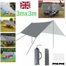 Waterproof Tarp Tent UV Awning Shade Sunshade Garden Camping Canopy Ultralight