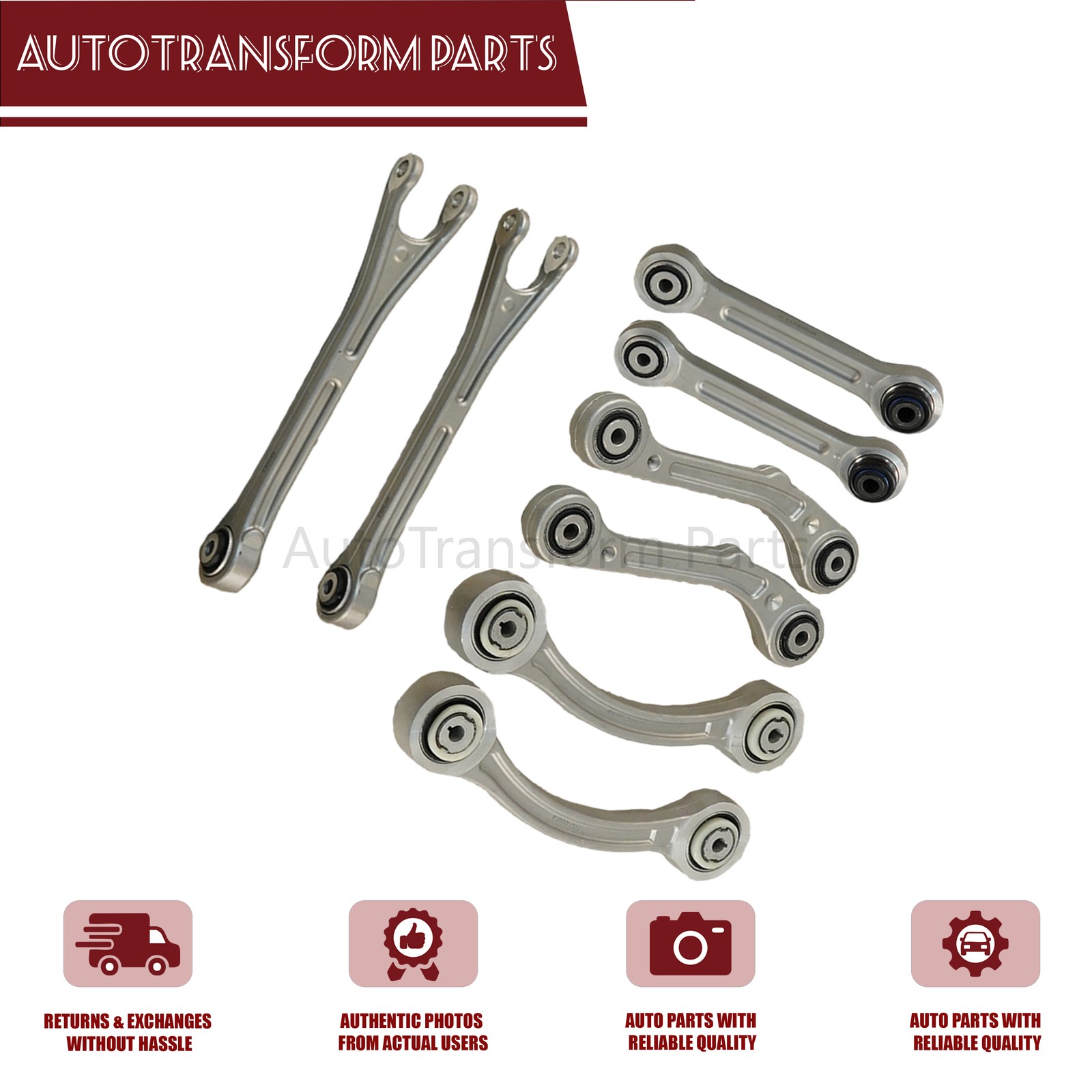 NEW 8PCS Rear Suspension Control Arm Set Fits Maserati Ghibli Quattroporte 14-16