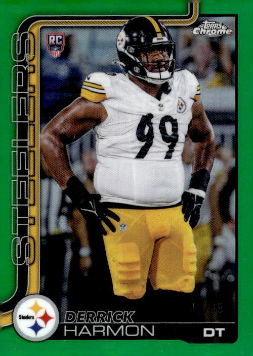 2025 Topps Chrome #361 Derrick Harmon Green Refractor #/99