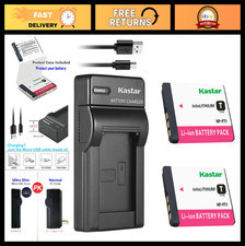 Replacement Batteries & Slim USB Charger for Sony NP-FT1 Camera Models - 2 Pack