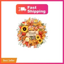 Presentastic 22 Inch Fall Wreaths for Front Door, Harvest Sunflower Wreath ...