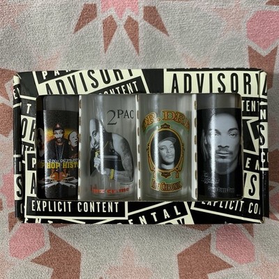 Vintage Y2K Death Row Records Shot Glass Set 2Pac Dre Snoop NEW In Box