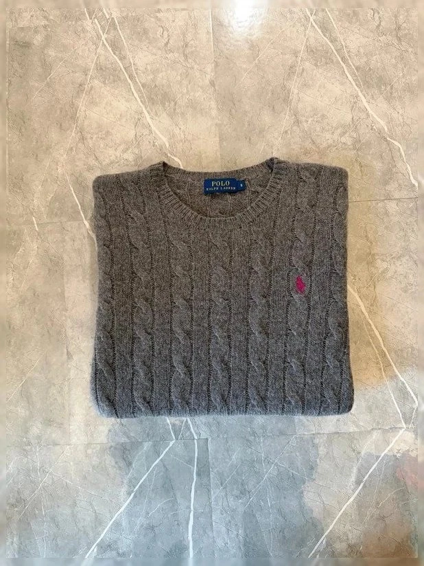 Pull Torsadé Ralph Lauren, Col Rond, Maille Cable Knit, Laine Cachemire #TRL2 - Photo 1/4