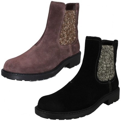Damen Clarks Freizeit Reißverschluss Chelsea Stiefeletten Opal Sky