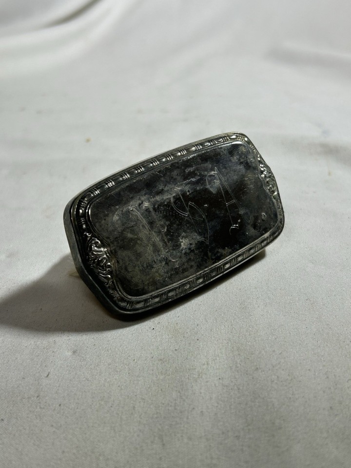Vintage Silver Plated Small Vanity Brush Accessory Ladies Monogrammed
