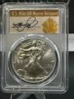 2019-W Silver Eagle PCGS MS70 First Day of Issue Cleveland Signed Designer Label