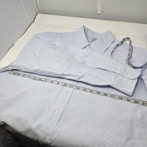 Brooks Brothers Regent Makers Men's Long Sleeve Made USA Blue Check Size 17.5-34 - Picture 8 of 9