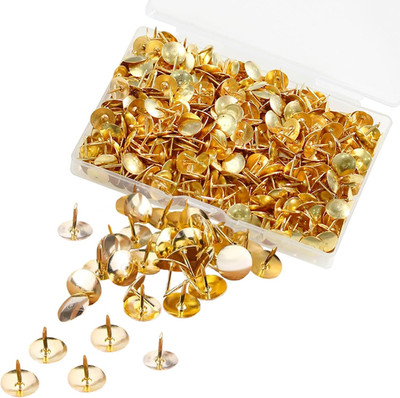 500 Stück Reißzwecken,  9,5 mm Gold Push Pins Eisen Daumen Tacks Kopf Nagel Pin