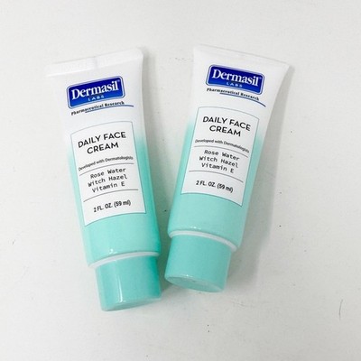 Lot 2 - Dermasil Labs, Oil Free daily face Cream, witch hazel, 2 fl oz Each NEW