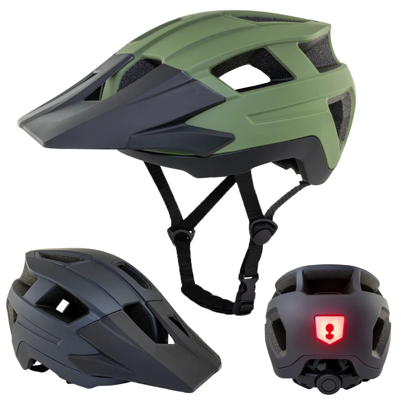 Casco bici con visiera donna e uomo bici corsa casco mountain bike enduro YB90 BMX