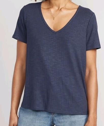 NWT Women's Old Navy Luxe V-Neck Tee Size XL Blue