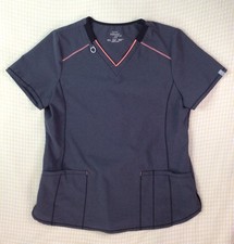 Cherokee Scrubs Infinity Contemporary Top Gray Size Large- Antimicrobial