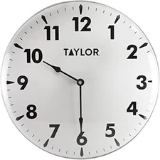 Indoor Outdoor Metal Wall Clock, Wireless Thermometer with Easy to Read Large Nu