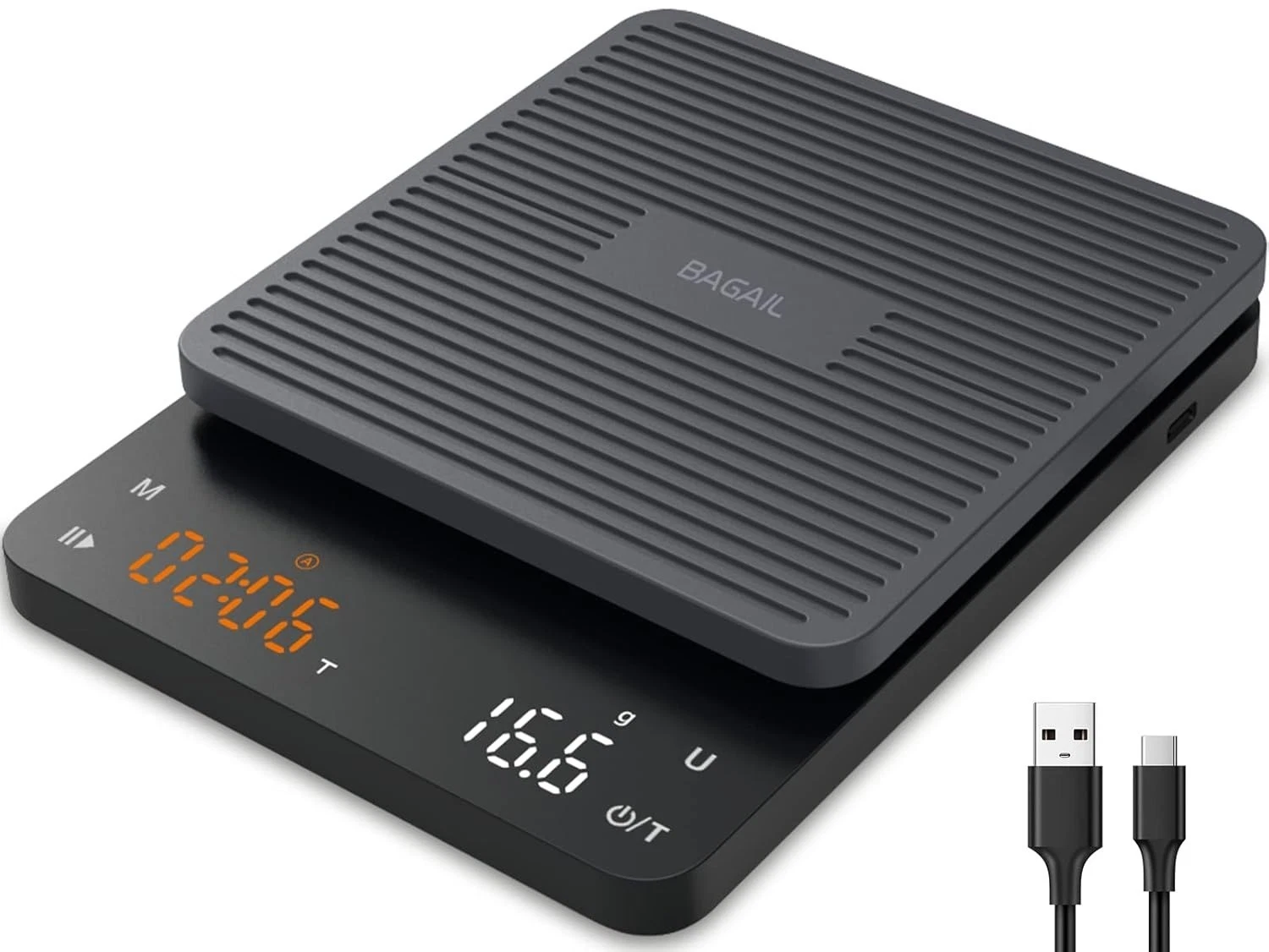 BAGAIL Digital Coffee Scale with Timer 0.1g High Precision Electronic Kitchen