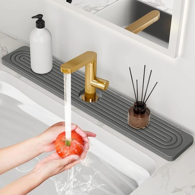 24in Diatomite Stone Faucet Mat Sink Splash Guard Super Absorbent Quick Dry