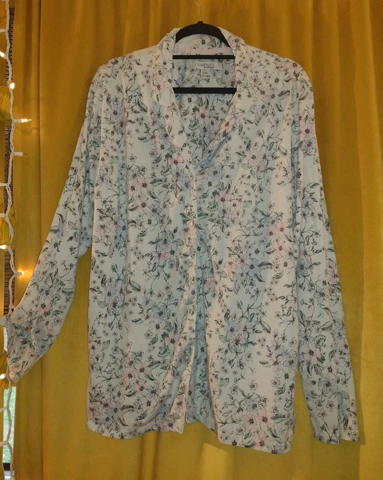 Conjunto de 2 pantalones y pijamas de algodón súper suave estampado floral detalles rosas talla L Foto 2 de 4