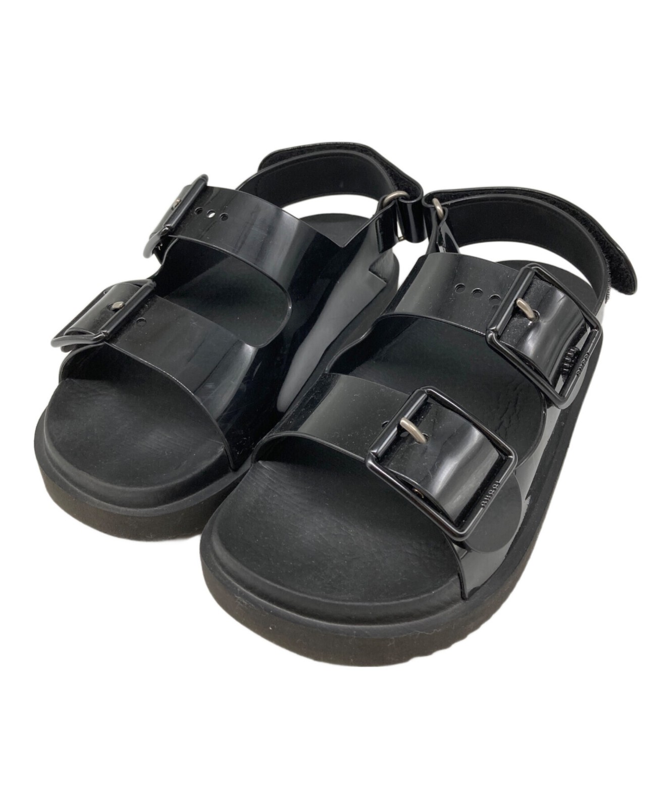 GUCCI Mini Double G Black Sandals Women's US5 Authentic From Japan RIN