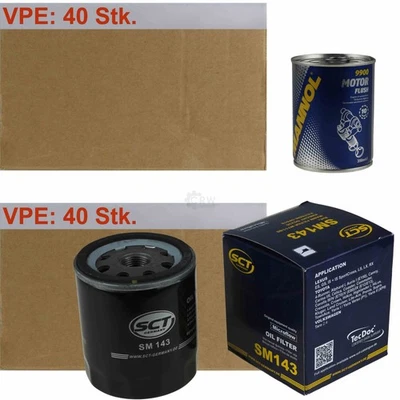 40X Original SCT Filtre À Huile SM 143 + Nettoyage Du Moteur - Photo 1/4