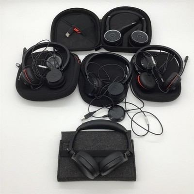 Lot of 5 Jabra Headsets Jabra Evolve2 65 Flex/HSC040W/HSC060