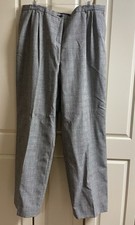 Pendleton Lined Pants, 100 Virgin Wool Herringbone Plaid White Black Sz 16 EUC