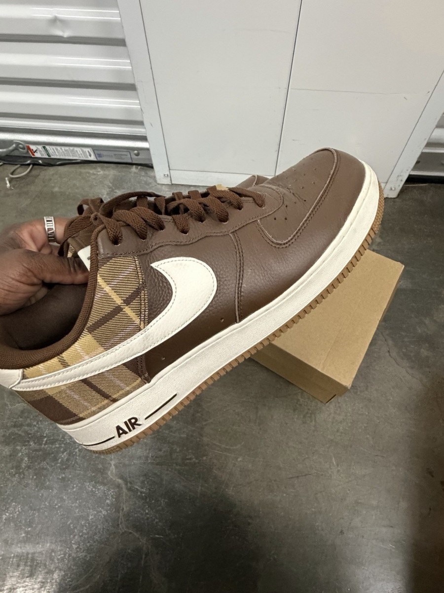Nike Air Force 1 '07 LX Cacao Plaid DV0791 200 Size 13 Brown Tan