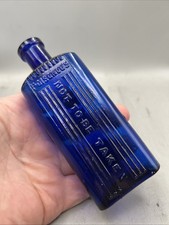 HERVORRAGEND SELTENERE VIKTORIANISCHE GIFTFLASCHE VARIANTE EMB. GIFTIG NICHT MITZUNEHMEN