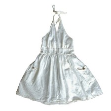 American Eagle Backless Halter Sundress Dress Womens Small White Preppy Sorority