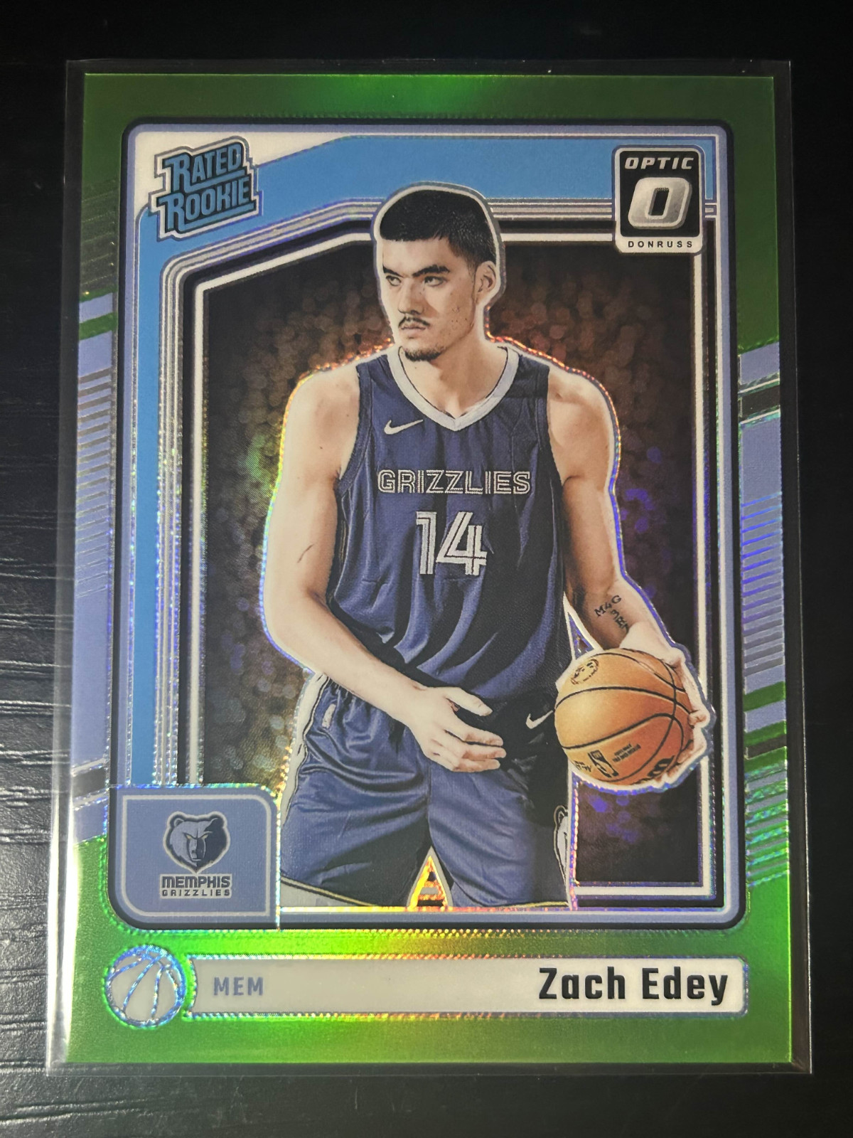 Zach Edey 2024 Donruss Optic #288 Lime Green Prizm /149 Rookie RC