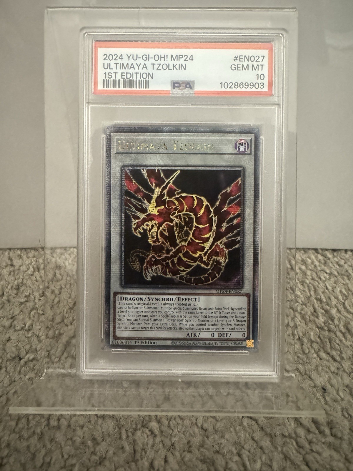 2024 YU-GI-OH! MP24-25TH ANNIVERSARY TIN #EN027 ULTIMAYA TZOLKIN 1ST ED PSA 10