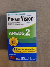PreserVision Areds 2 Eye Vitamin and Mineral - 120 Softgels Free Shipping !